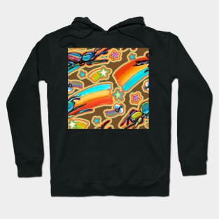 Psychedelic Jumping Spider Retro Pattern By Robert Phelps Hoodie